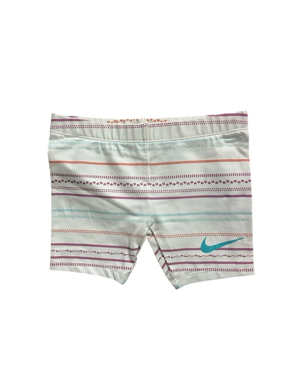 Girls Size 4 Nike 2-Piece Outfit Set Tank Top & Striped Hearts Bike Shorts NWT - Picture 3 of 5
